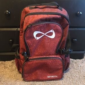 Red sparkly Nfinity back pack